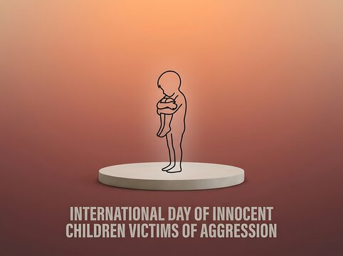 Illustration of a child victim symbolizing international day of innocent children victims of aggression concept