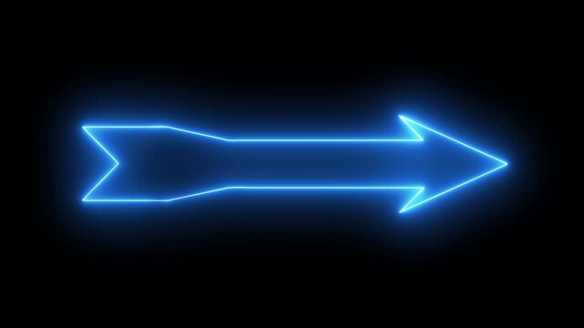 Animated green neon glowing double headed arrow icon on dark background