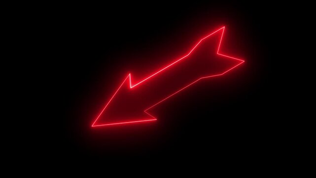 Animated green neon glowing double headed arrow icon on dark background
