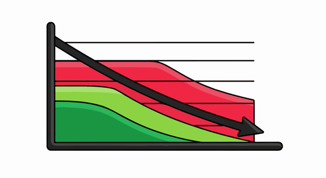 A colorful graph with a downward trend