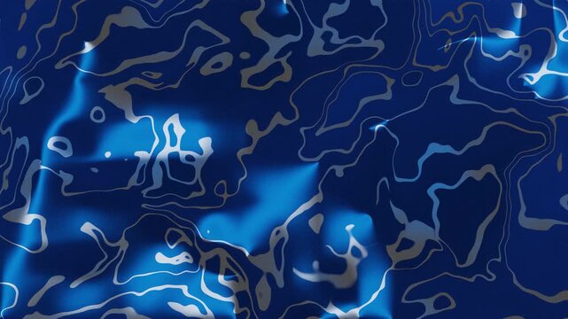 Glowing blue lines and shapes create a mesmerizing abstract pattern on a dark background