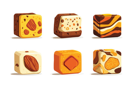 Mix barfi meal barfi isolated