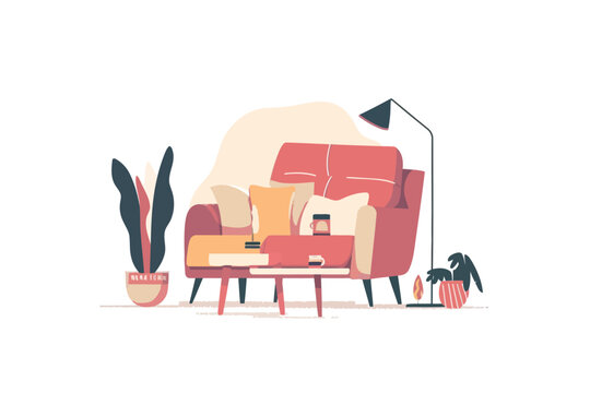 Modern minimalist home decor isolated