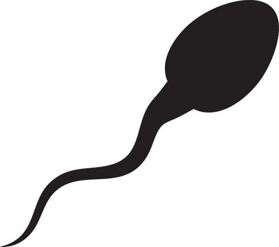 Single Sperm Cell Icon Male Reproductive Fertility Symbol