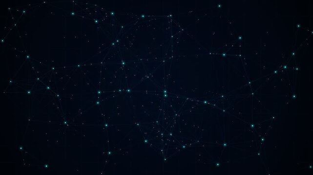 Abstract digital network connecting glowing points