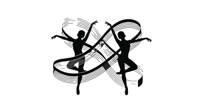 Dancers perform graceful movements while wrapped in flowing ribbons of light.