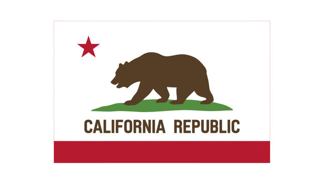 California Republic Bear Flag Symbol.