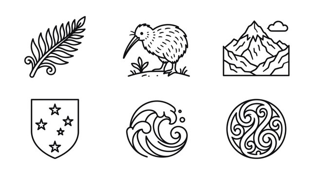 New Zealand iconic national symbols.