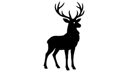 Fototapeta premium Deer Stag Silhouette Vector Pack - Buck Antlers Wildlife Logo Black White