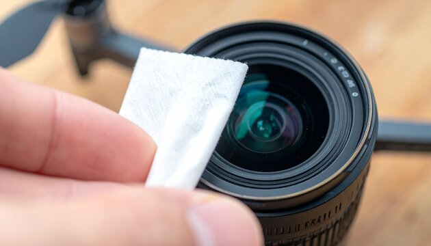 Hand holding smartphone with camera lens close up.