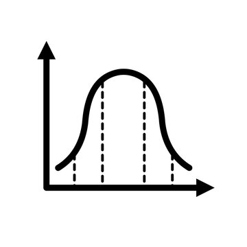 Gauss curve, normal probability distribution, graph - vector icon	