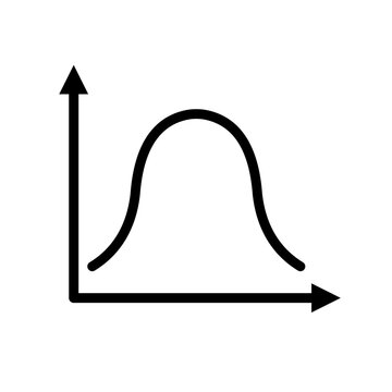 Gauss curve, normal probability distribution, graph - vector icon	
