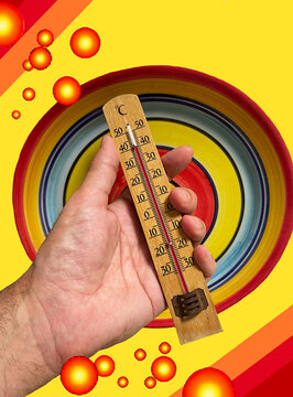 Calor term&oacute;metro fuego temperatura ola de calor llama aviso naranja alerta roja verano grados cent&iacute;grados arder, sofoco, sudar y bochorno calima heat summer hot flame sweat