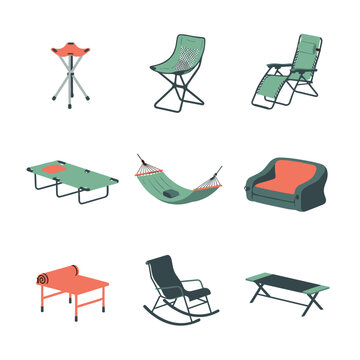 Outdoor leisure furniture and camping equipment set