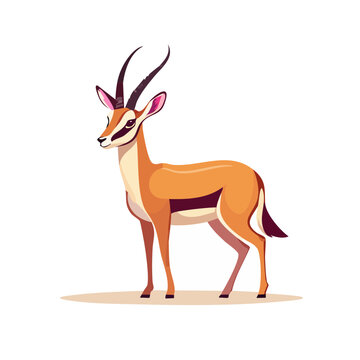 Flat illustration of a springbok antelope