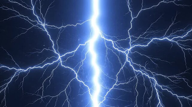 Lightning bolts in night sky