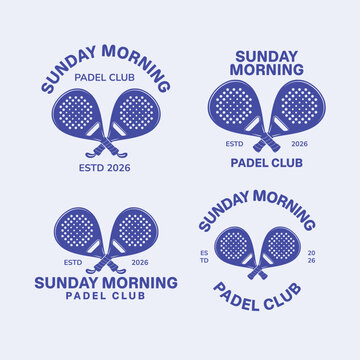 Sunday Morning Padel Club, Logo Collection, Badget Logo