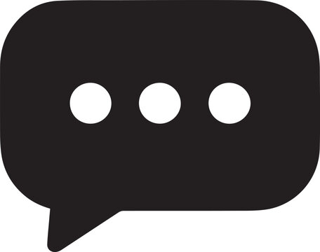 Chat silhouette, black vector icon