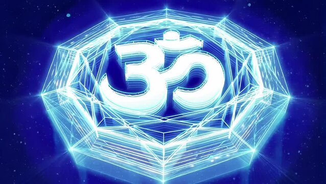 Om yoga sanskrit symbol materializing, Spiritual Meditation, Divine Devotion, Zen Faith Devotion, Chakra Mantra Energy 2D Illustration
