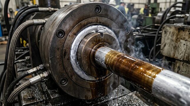 Close-up of a Metal Lathe Machine in a Workshop Setting.