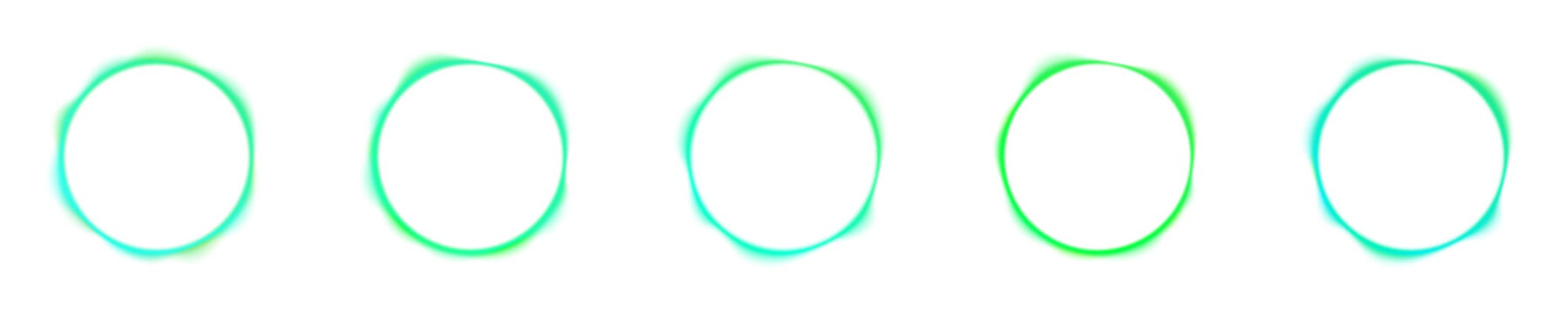 Abstract illustration of a smart green circular soundwave with glowing neon audio ripples. Digital audio signal layout representing artificial intelligence voice command interface design PNG.