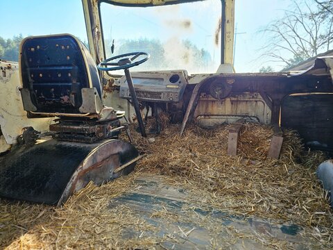 old rusty tractor