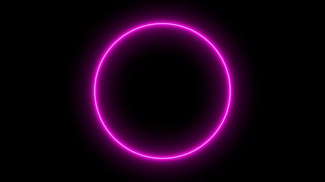 Neon circle frame loading icon. Abstract circle loading frame animation. circle glow border concept on the transparent background. neon red circular light flickering animation for video overlays.