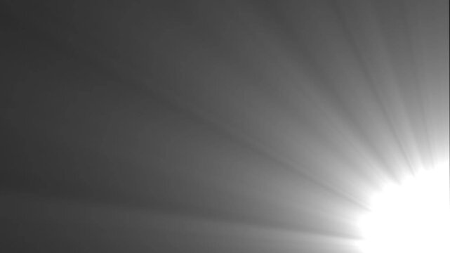 High quality stock footage of sun rays light effects, overlay light transition, sunlight, Sun rays view, white spotlight, overlay or flare glow array isolated on black background with alpha channel 4k