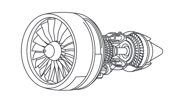 Jet Engine Vector Illustration