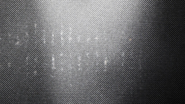 Grunge halftone gradient background. Faded grit noise texture. White and black sandy wallpaper. Retro pixelated backdrop. Anime or manga style comic overlay