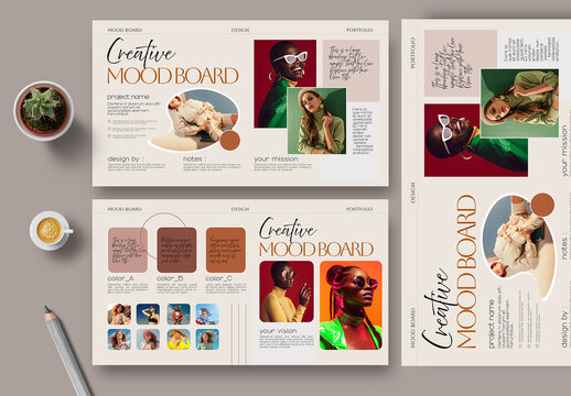 Creative Fashion Mood Board Presentation Template