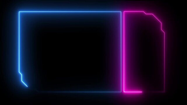 Technology hologram frame border and viewfinder element, Digital HUD futuristic motion graphic element cyber generated background. HUD template callout animation