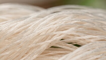 Fototapeta premium Closeup medium shot of biopolyester fibers showcasing smooth texture and ecofriendly production symbolizing sustainable synthetic material from renewable sources.