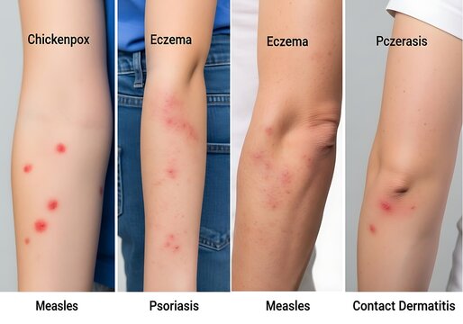 Skin Conditions - Chickenpox, Eczema, Measles, and Contact Dermatitis.