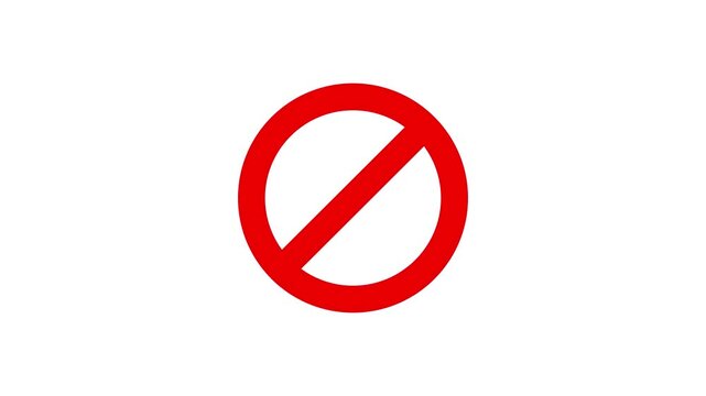Icon for ban forbidden sign, Abstract warning, stop or no entry, forbidden icon,  International prohibition mark icon, Attention sign, No Sign Icon. Red Crossed Circle icon