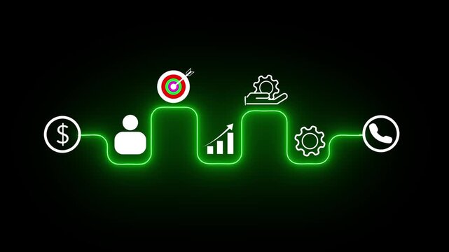 AI powered personalized E-Learning concept on the transparent background. Online education, skill development and graduation. Motion graphics of E-learning idea. 4k video animation