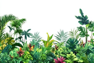 Obraz premium Tropical Jungle borders jungle vegetation rainforest.