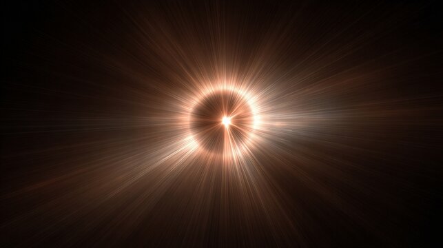 Brilliant radial enlightenment glow emanating from a central cosmic energy source