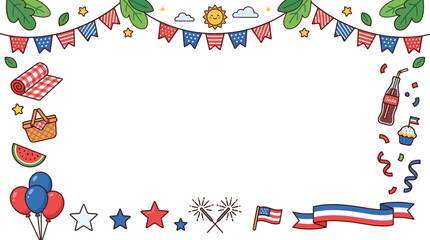 Fototapeta premium Colorful Fourth of July Decorations.