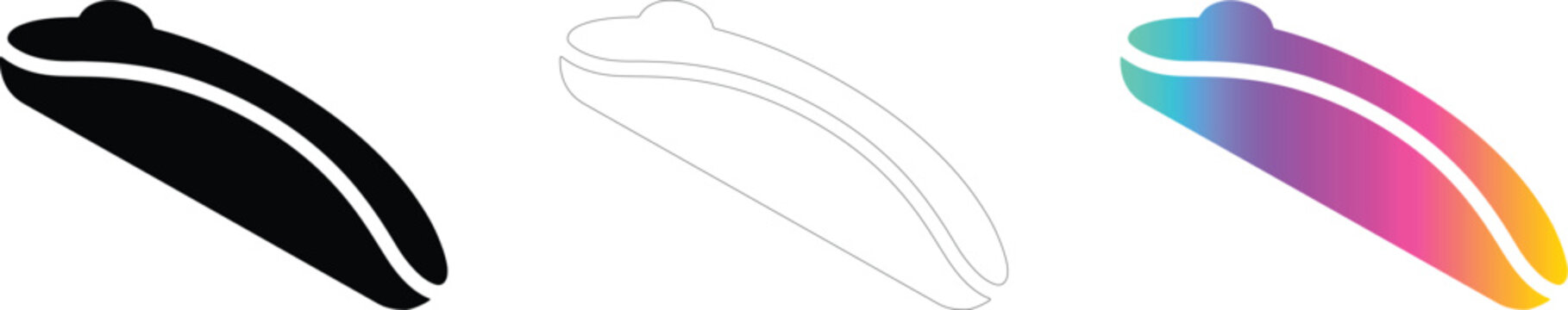 Minimalist computer mouse logo icon set in black outline and gradient