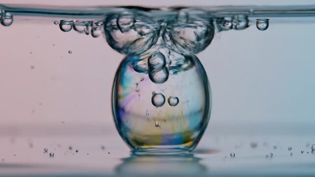 Colorful liquid sphere in water