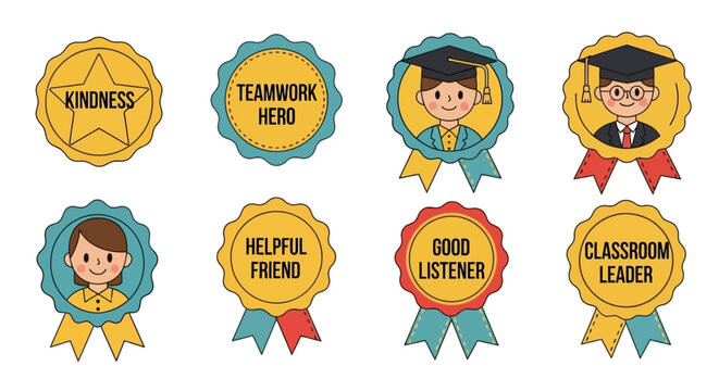 Student reward badges for classroom encouragement and behavior