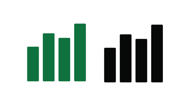 Graph vector icon data comparison with colorful bar chart trends