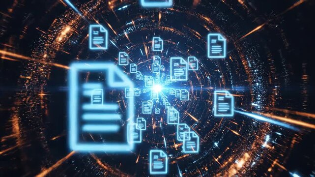 Digital data files in space tunnel