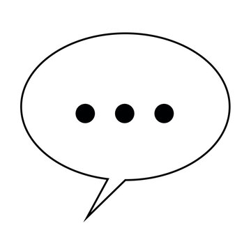 Simple speech bubble icon with three dots