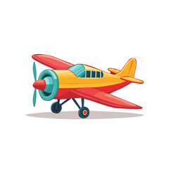 Fototapeta premium Cartoon Biplane Vector Illustration