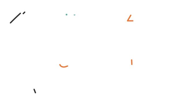 手描きの幾何学模様セット。かわいいドットやパターンのアニメーション動画素材。デザイン要素。Hand drawn geometric patterns set. Cute dots and shapes animation video.