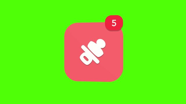 A 3D silicone baby pacifier teether dummy soothe infant oral care notification icon popping up and rotating on a green screen chroma key background with a red number counter animation.