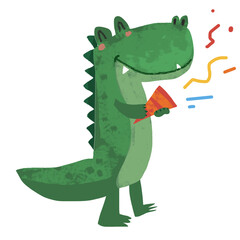 Fototapeta premium Illustrating a cute dinosaur