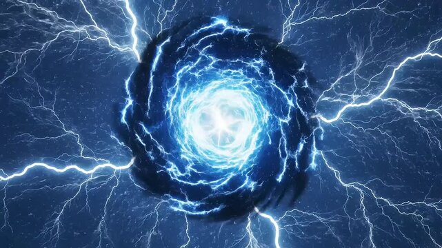 Electricity lightning bolt spiral